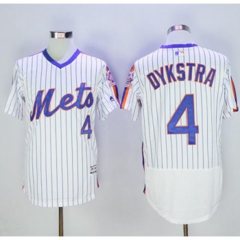 Mets #4 Lenny Dykstra White(Blue Strip) Flexbase Authentic Collection Alternate Stitched MLB Jersey Mets #4 Lenny Dykstra White(Blue Strip) Flexbase Authentic Collection Alternate Stitched MLB Jersey