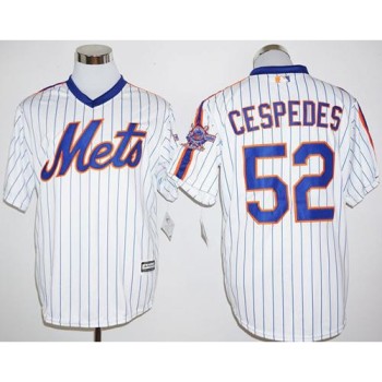 Mets #52 Yoenis Cespedes White(Blue Strip) Cool Base Cooperstown 25TH Stitched MLB Jersey Mets #52 Yoenis Cespedes White(Blue Strip) Cool Base Cooperstown 25TH Stitched MLB Jersey