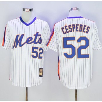 Mets #52 Yoenis Cespedes White(Blue Strip) Cooperstown Stitched MLB Jersey Mets #52 Yoenis Cespedes White(Blue Strip) Cooperstown Stitched MLB Jersey