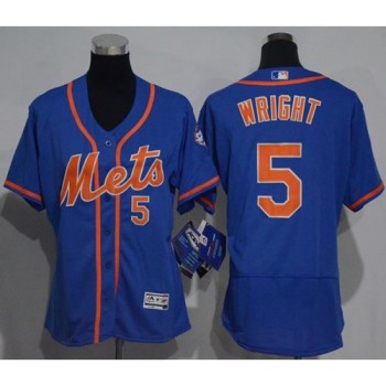 Mets #5 David Wright Blue Flexbase Authentic Women's Stitched MLB Jersey Mets #5 David Wright Blue Flexbase Authentic Women's Stitched MLB Jersey
