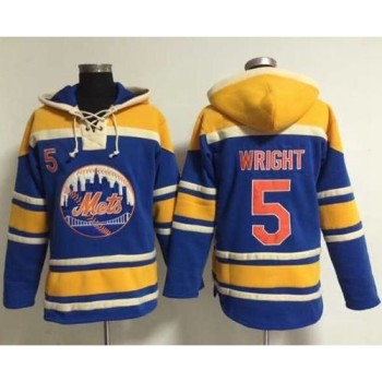 Mets #5 David Wright Blue Sawyer Hooded Sweatshirt MLB Hoodie Mets #5 David Wright Blue Sawyer Hooded Sweatshirt MLB Hoodie