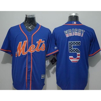Mets #5 David Wright Blue USA Flag Fashion Stitched MLB Jersey Mets #5 David Wright Blue USA Flag Fashion Stitched MLB Jersey