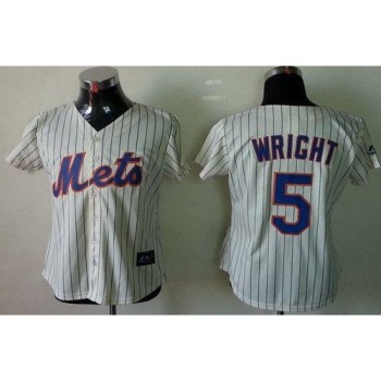 Mets #5 David Wright Cream(Blue Strip) Women's Fashion Stitched MLB Jersey Mets #5 David Wright Cream(Blue Strip) Women's Fashion Stitched MLB Jersey