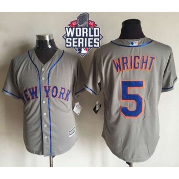 Mets #5 David Wright New Grey Cool Base W/2015 World Series Patch Stitched MLB Jersey Mets #5 David Wright New Grey Cool Base W/2015 World Series Patch Stitched MLB Jersey