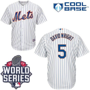 Mets #5 David Wright White(Blue Strip) New Cool Base W/2015 World Series Patch Stitched MLB Jersey Mets #5 David Wright White(Blue Strip) New Cool Base W/2015 World Series Patch Stitched MLB Jersey