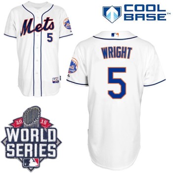 Mets #5 David Wright White Cool Base W/2015 World Series Patch Stitched MLB Jersey Mets #5 David Wright White Cool Base W/2015 World Series Patch Stitched MLB Jersey