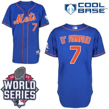 Mets #7 Travis d'Arnaud Blue Alternate Home Cool Base W/2015 World Series Patch Stitched MLB Jersey Mets #7 Travis d'Arnaud Blue Alternate Home Cool Base W/2015 World Series Patch Stitched MLB Jersey