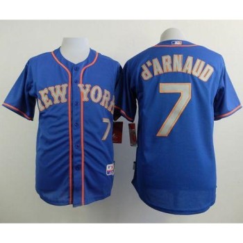 Mets #7 Travis d'Arnaud Blue(Grey NO.) Alternate Road Cool Base Stitched MLB Jersey Mets #7 Travis d'Arnaud Blue(Grey NO.) Alternate Road Cool Base Stitched MLB Jersey