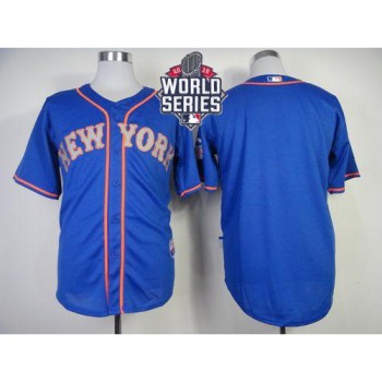 Mets Blank Blue Alternate Road Cool Base W/2015 World Series Patch Stitched MLB Jersey Mets Blank Blue Alternate Road Cool Base W/2015 World Series Patch Stitched MLB Jersey