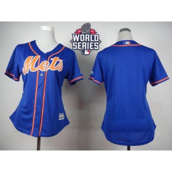 Mets Blank Blue Alternate W/2015 World Series Patch Women's Stitched MLB Jersey Mets Blank Blue Alternate W/2015 World Series Patch Women's Stitched MLB Jersey