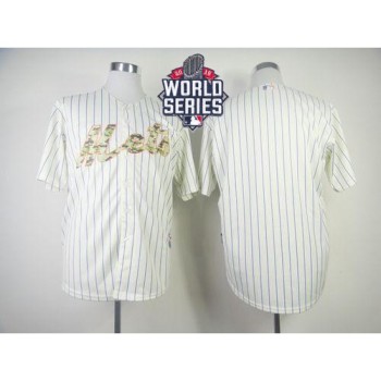 Mets Blank Cream(Blue Strip) USMC Cool Base W/2015 World Series Patch Stitched MLB Jersey Mets Blank Cream(Blue Strip) USMC Cool Base W/2015 World Series Patch Stitched MLB Jersey