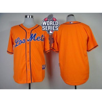 Mets Blank Orange Los Mets Cool Base W/2015 World Series Patch Stitched MLB Jersey Mets Blank Orange Los Mets Cool Base W/2015 World Series Patch Stitched MLB Jersey