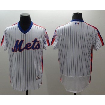 Mets Blank White(Blue Strip) Flexbase Authentic Collection Alternate Stitched MLB Jersey Mets Blank White(Blue Strip) Flexbase Authentic Collection Alternate Stitched MLB Jersey
