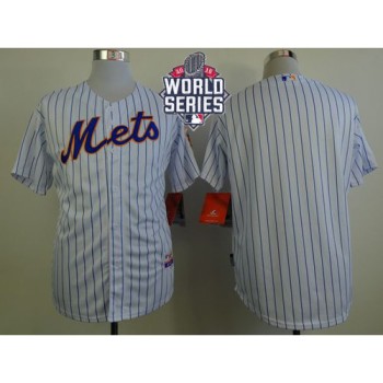 Mets Blank White(Blue Strip) Home Cool Base W/2015 World Series Patch Stitched MLB Jersey Mets Blank White(Blue Strip) Home Cool Base W/2015 World Series Patch Stitched MLB Jersey