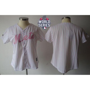 Mets Blank White Pink Strip W/2015 World Series Patch Women's Fashion Stitched MLB Jersey Mets Blank White Pink Strip W/2015 World Series Patch Women's Fashion Stitched MLB Jersey