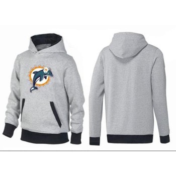 Miami Dolphins Logo Pullover Hoodie Grey & Black Miami Dolphins Logo Pullover Hoodie Grey & Black