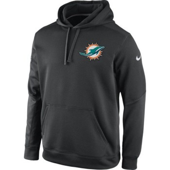 Miami Dolphins KO Chain Fleece Pullover Performance Hoodie Charcoal Miami Dolphins KO Chain Fleece Pullover Performance Hoodie Charcoal