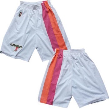 Miami Heat White ABA Hardwood Classic Thorwback NBA Shorts Miami Heat White ABA Hardwood Classic Thorwback NBA Shorts