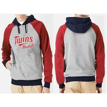 Minnesota Twins Pullover Hoodie Grey & Red Minnesota Twins Pullover Hoodie Grey & Red