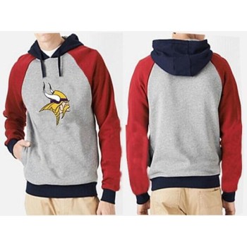 Minnesota Vikings Logo Pullover Hoodie Grey & Red Minnesota Vikings Logo Pullover Hoodie Grey & Red