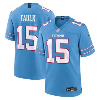 Men's Tennessee Titans #15 Keldric Faulk Blue 2026 NFL Draft Game Jersey Men's Tennessee Titans #15 Keldric Faulk Blue 2026 NFL Draft Game Jersey