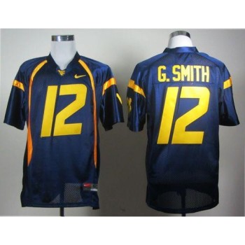Mountaineers #12 Geno Smith Navy Blue Stitched NCAA Jersey Mountaineers #12 Geno Smith Navy Blue Stitched NCAA Jersey
