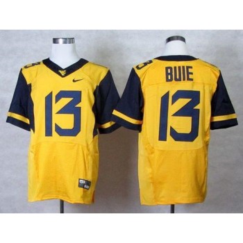 Mountaineers #13 Andrew Buie Gold Stitched NCAA Jersey