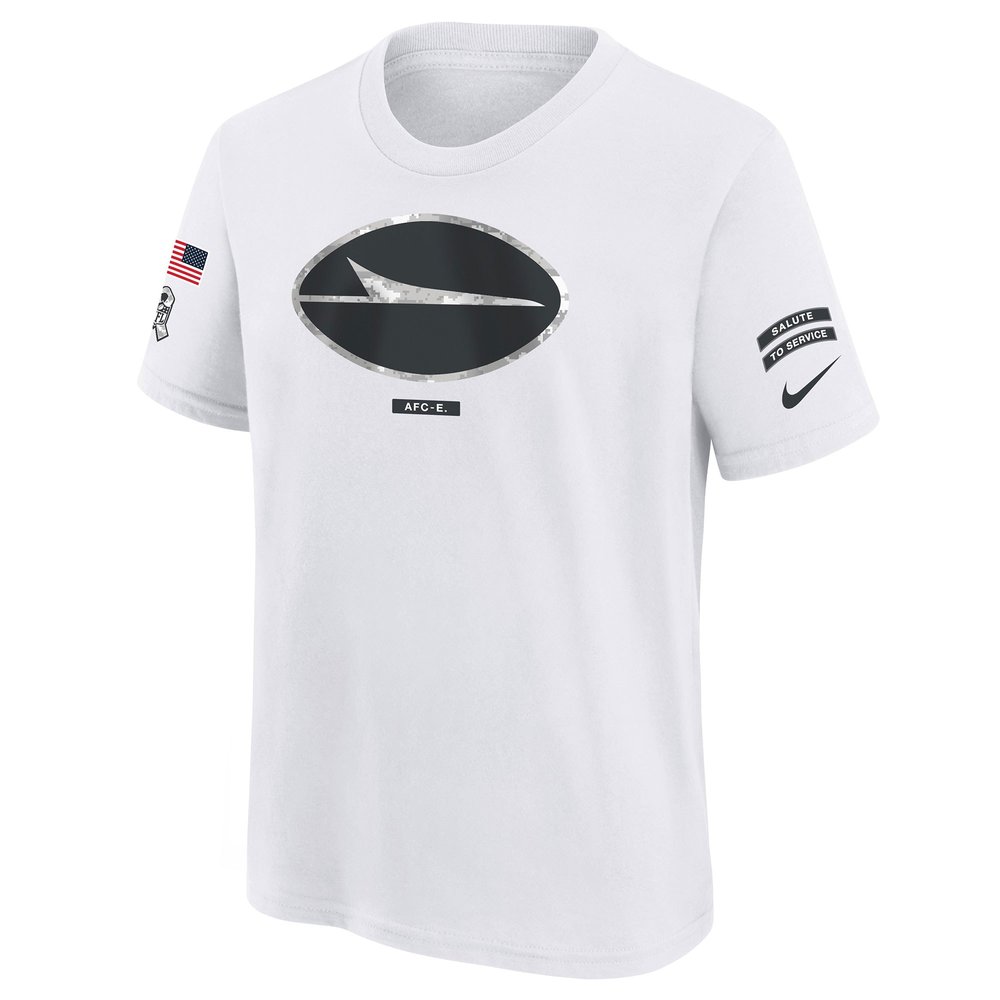 Youth New York Jets White 2024 Salute To Service T-Shirt