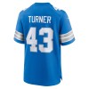 Men's Detroit Lions James Turner  Blue Game Jersey