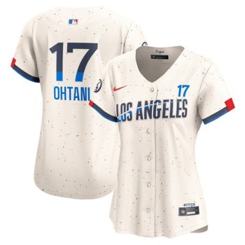 Women's Los Angeles Dodgers #17 Shohei Ohtani Cream 2024 City Connect Limited Player Jersey Women's Los Angeles Dodgers #17 Shohei Ohtani Cream 2024 City Connect Limited Player Jersey