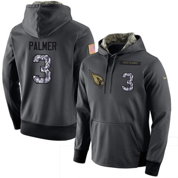 NFL Men's Arizona Cardinals #3 Carson Palmer Stitched Black Anthracite Salute to Service Player Performance Hoodie NFL Men's Arizona Cardinals #3 Carson Palmer Stitched Black Anthracite Salute to Service Player Performance Hoodie