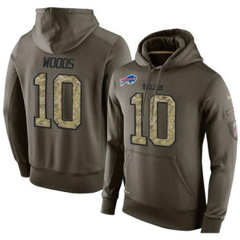 NFL Men's Buffalo Bills #10 Robert Woods Stitched Green Olive Salute To Service KO Performance Hoodie NFL Men's Buffalo Bills #10 Robert Woods Stitched Green Olive Salute To Service KO Performance Hoodie