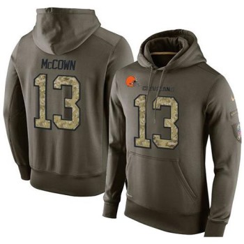 NFL Men's Cleveland Browns #13 Josh McCown Stitched Green Olive Salute To Service KO Performance Hoodie NFL Men's Cleveland Browns #13 Josh McCown Stitched Green Olive Salute To Service KO Performance Hoodie