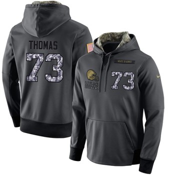NFL Men's Cleveland Browns #73 Joe Thomas Stitched Black Anthracite Salute to Service Player Performance Hoodie NFL Men's Cleveland Browns #73 Joe Thomas Stitched Black Anthracite Salute to Service Player Performance Hoodie