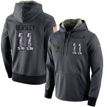 NFL Men's Dallas Cowboys #11 Cole Beasley Stitched Black Anthracite Salute to Service Player Performance Hoodie