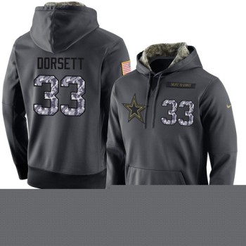 NFL Men's Dallas Cowboys #33 Tony Dorsett Stitched Black Anthracite Salute to Service Player Performance Hoodie