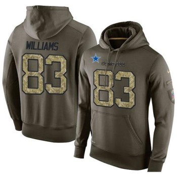 NFL Men's Dallas Cowboys #83 Terrance Williams Stitched Green Olive Salute To Service KO Performance Hoodie