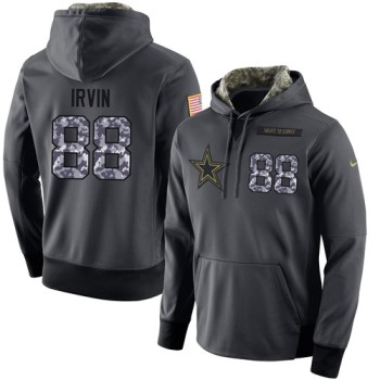 NFL Men's Dallas Cowboys #88 Michael Irvin Stitched Black Anthracite Salute to Service Player Performance Hoodie