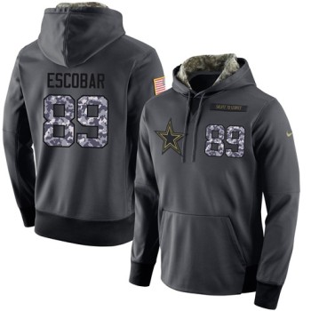 NFL Men's Dallas Cowboys #89 Gavin Escobar Stitched Black Anthracite Salute to Service Player Performance Hoodie