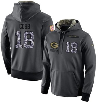 NFL Men's Green Bay Packers #18 Randall Cobb Stitched Black Anthracite Salute to Service Player Performance Hoodie NFL Men's Green Bay Packers #18 Randall Cobb Stitched Black Anthracite Salute to Service Player Performance Hoodie