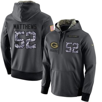 NFL Men's Green Bay Packers #52 Clay Matthews Stitched Black Anthracite Salute to Service Player Performance Hoodie NFL Men's Green Bay Packers #52 Clay Matthews Stitched Black Anthracite Salute to Service Player Performance Hoodie
