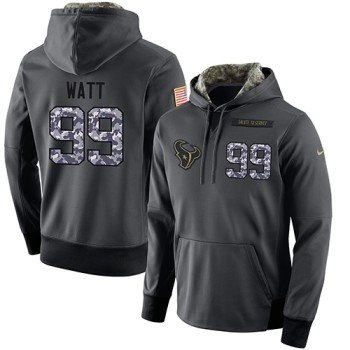 NFL Men's Houston Texans #99 J.J. Watt Stitched Black Anthracite Salute to Service Player Performance Hoodie