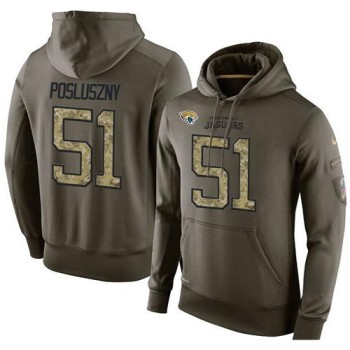 NFL Men's Jacksonville Jaguars #51 Paul Posluszny Stitched Green Olive Salute To Service KO Performance Hoodie NFL Men's Jacksonville Jaguars #51 Paul Posluszny Stitched Green Olive Salute To Service KO Performance Hoodie