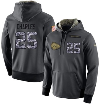 NFL Men's Kansas City Chiefs #25 Jamaal Charles Stitched Black Anthracite Salute to Service Player Performance Hoodie NFL Men's Kansas City Chiefs #25 Jamaal Charles Stitched Black Anthracite Salute to Service Player Performance Hoodie