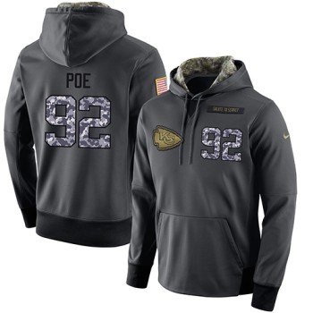 NFL Men's Kansas City Chiefs #92 Dontari Poe Stitched Black Anthracite Salute to Service Player Performance Hoodie NFL Men's Kansas City Chiefs #92 Dontari Poe Stitched Black Anthracite Salute to Service Player Performance Hoodie