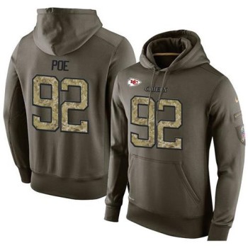 NFL Men's Kansas City Chiefs #92 Dontari Poe Stitched Green Olive Salute To Service KO Performance Hoodie NFL Men's Kansas City Chiefs #92 Dontari Poe Stitched Green Olive Salute To Service KO Performance Hoodie
