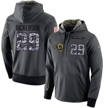 NFL Men's Los Angeles Rams #29 Eric Dickerson Stitched Black Anthracite Salute to Service Player Performance Hoodie