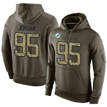 NFL Men's Miami Dolphins #95 Dion Jordan Stitched Green Olive Salute To Service KO Performance Hoodie NFL Men's Miami Dolphins #95 Dion Jordan Stitched Green Olive Salute To Service KO Performance Hoodie