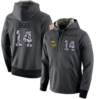 NFL Men's Minnesota Vikings #14 Stefon Diggs Stitched Black Anthracite Salute to Service Player Performance Hoodie NFL Men's Minnesota Vikings #14 Stefon Diggs Stitched Black Anthracite Salute to Service Player Performance Hoodie