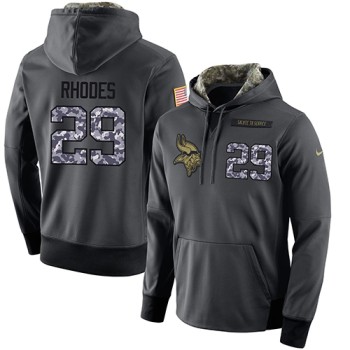 NFL Men's Minnesota Vikings #29 Xavier Rhodes Stitched Black Anthracite Salute to Service Player Performance Hoodie NFL Men's Minnesota Vikings #29 Xavier Rhodes Stitched Black Anthracite Salute to Service Player Performance Hoodie